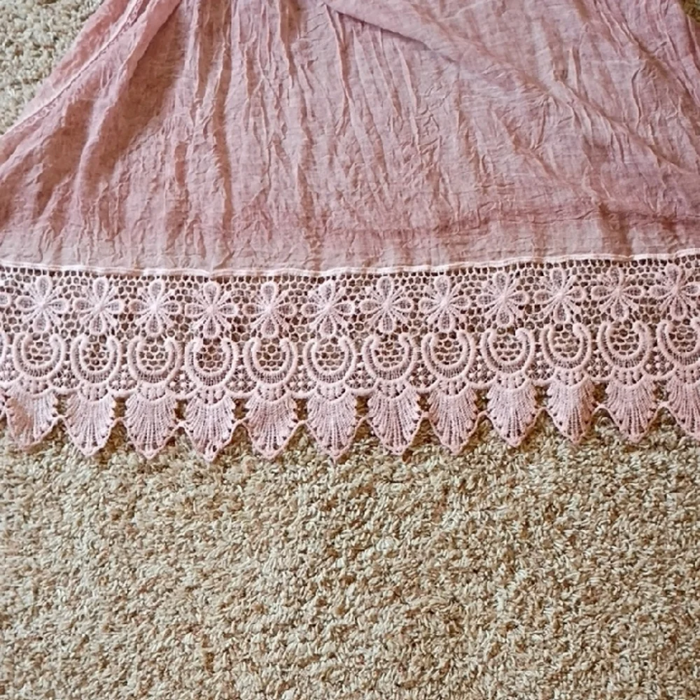 Light Pink Lace-Trim Scarf Wrap - Women's Accessories